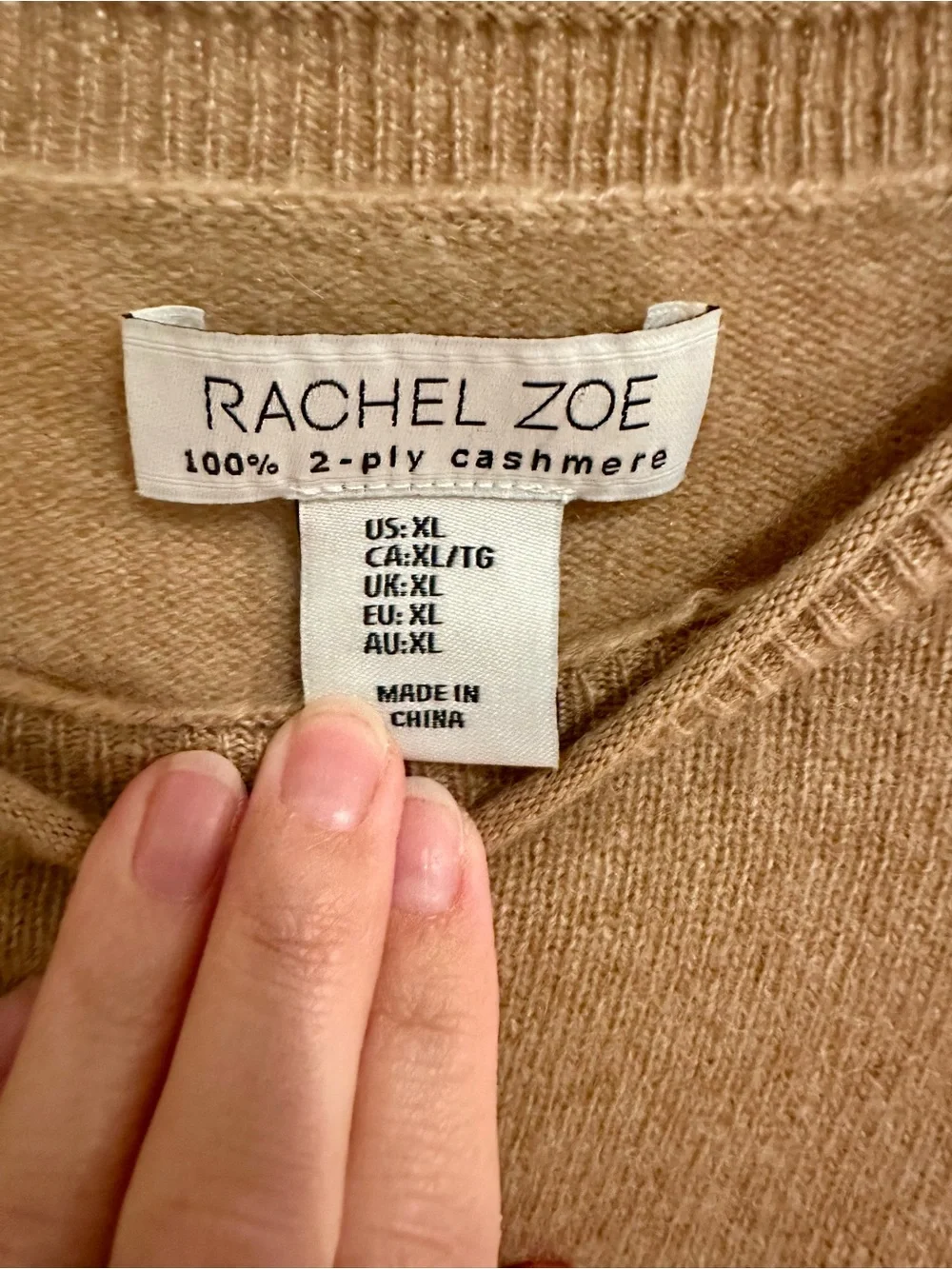 Rachel Zoe 100% Cashmere Oversized Camel Sweater XL  Quiet Luxury Fall